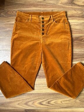 CAbi High-Rise Corduroy Jeans in Rust Orange Size 10
